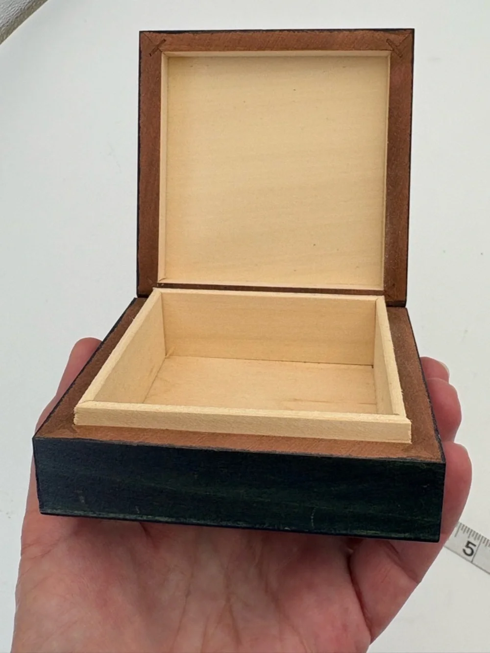 Bright Yellow Sun on Deep Blue Wooden Box